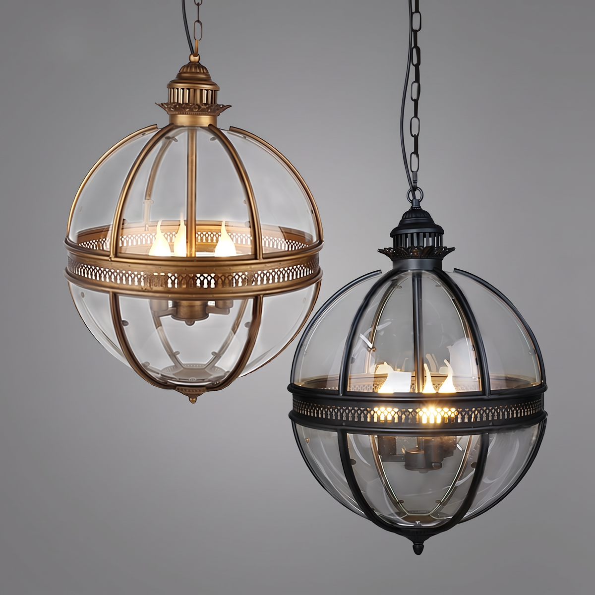 Suspension Rétro Globe en verre et Métal - Groom