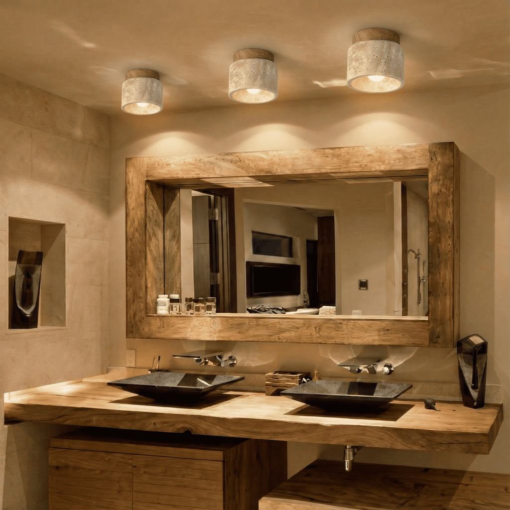 Plafonnier salle de bain en pierre - Travetal