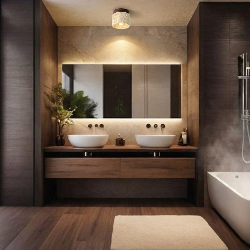 Plafonnier salle de bain en pierre - Travetal