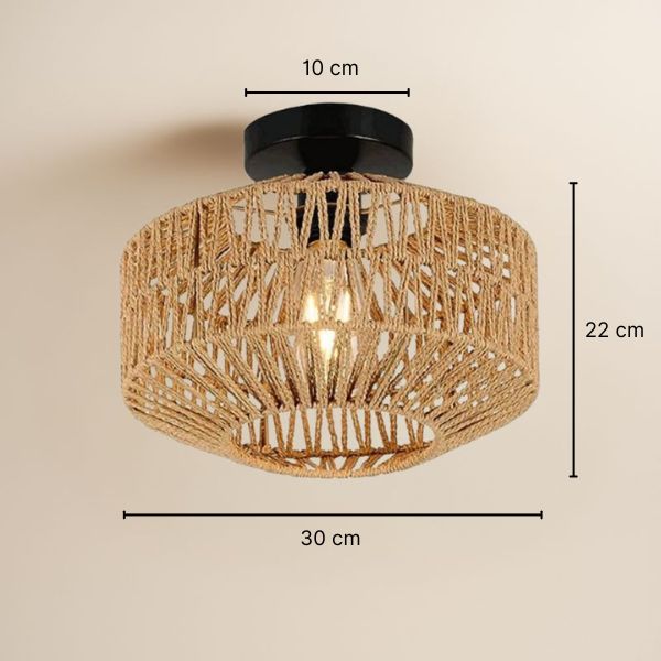 Luminaire plafonnier en rotin naturel - Elaos