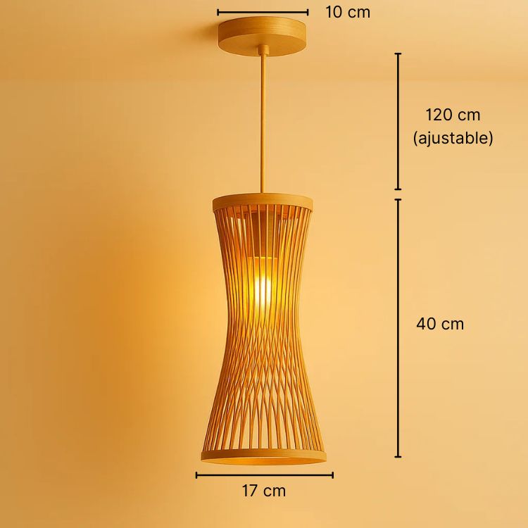 Suspension bambou rotin naturel - Avelina