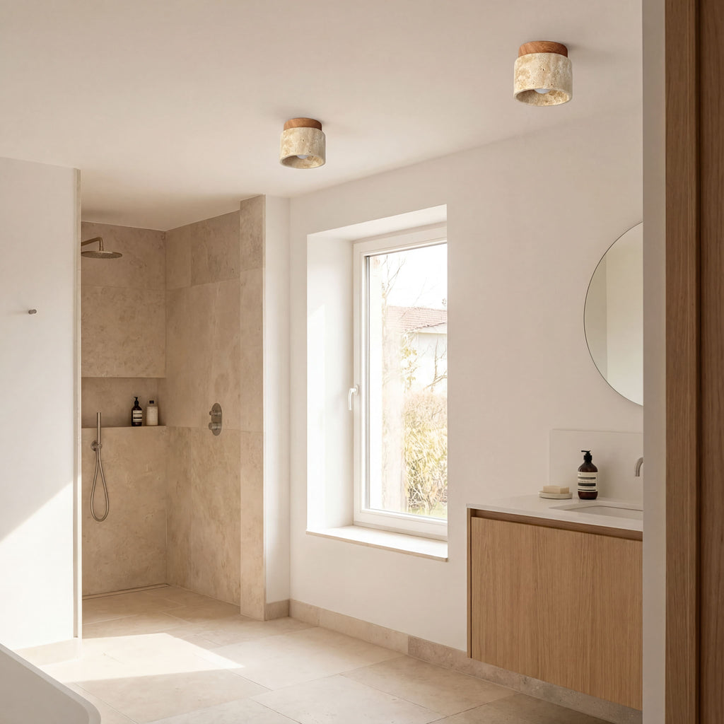 Plafonnier salle de bain en pierre - Travetal