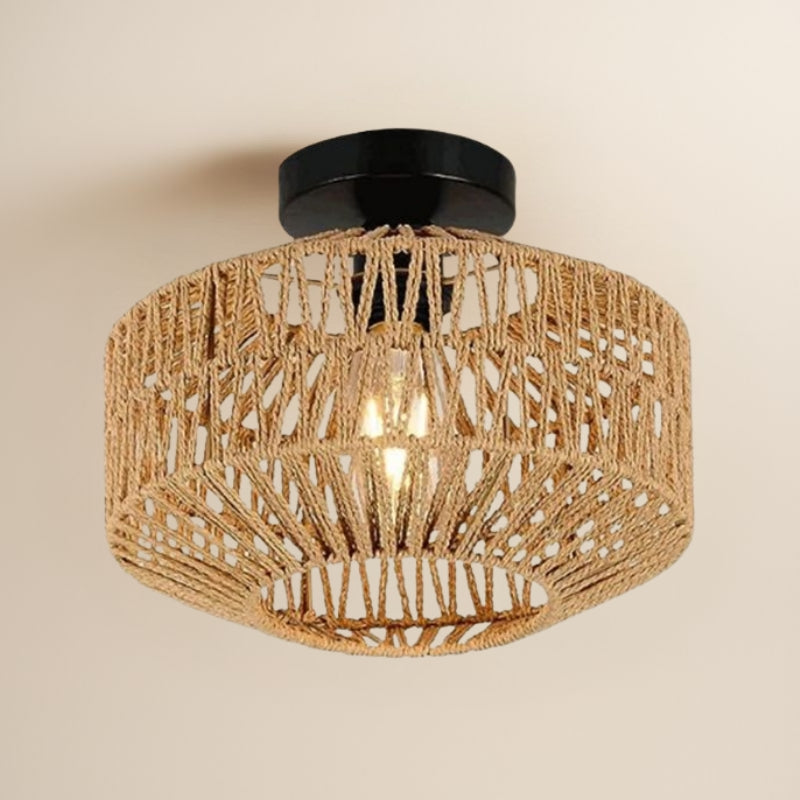 Luminaire plafonnier en rotin naturel - Elaos