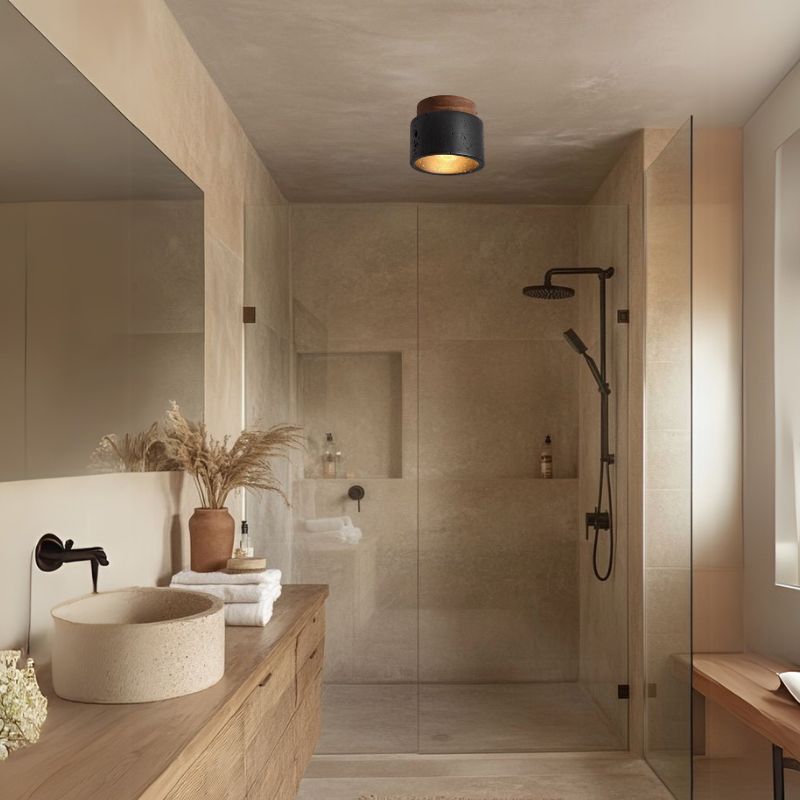 Plafonnier salle de bain en pierre - Trameto