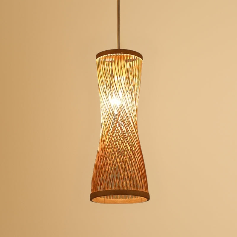 Suspension bambou rotin naturel - Avelina