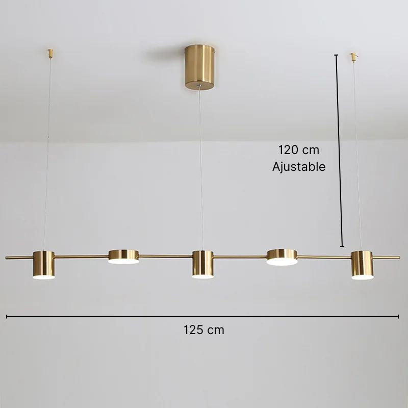 Lustre salle à manger en doré ou noir - Hélios