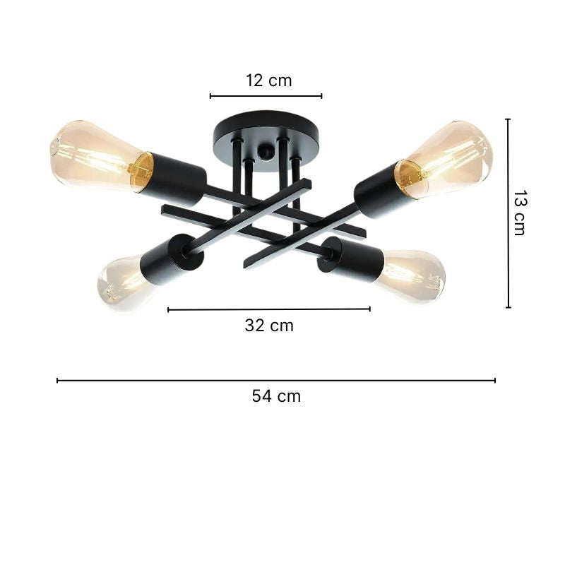 Lustre industriel noir design - Turin