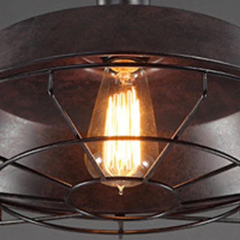 Suspension industrielle noire en fer - Isara
