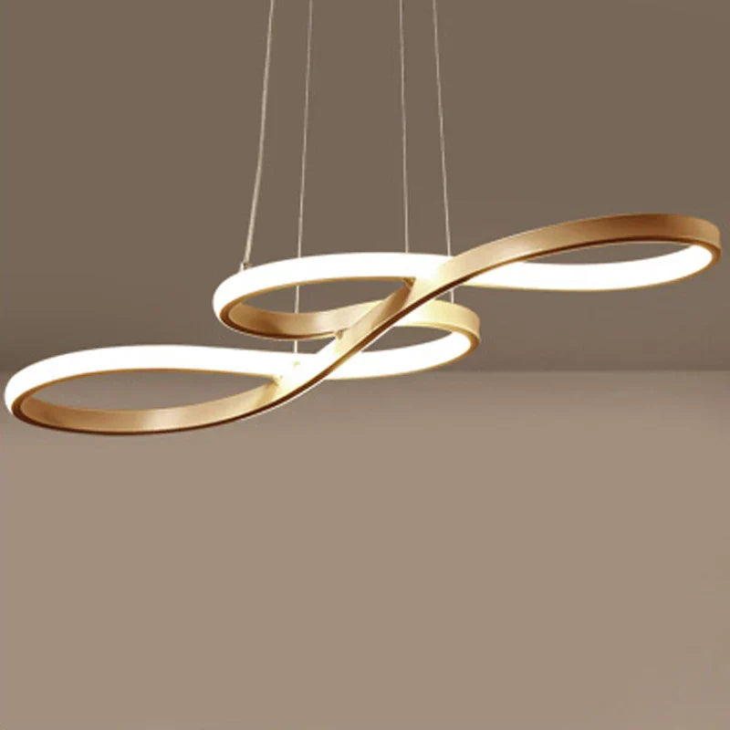 Lustre salle à manger LED aux courbes fluides - Sinos