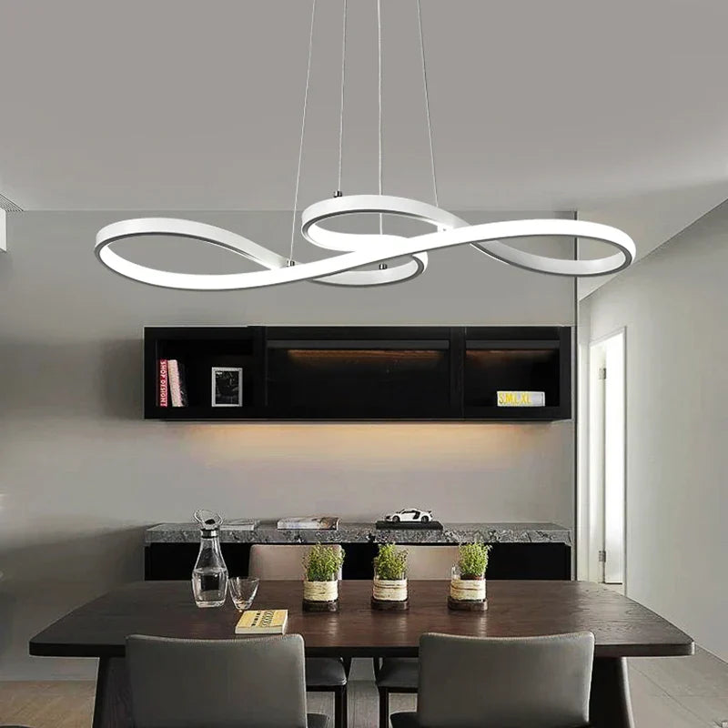 Lustre salle à manger LED aux courbes fluides - Sinos
