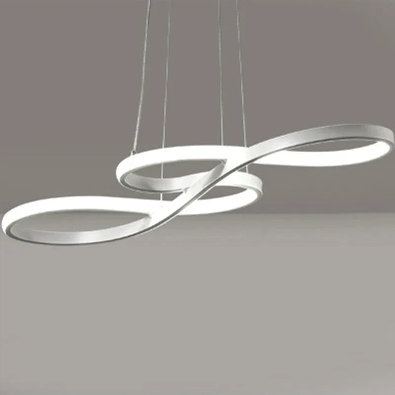 Lustre salle à manger LED aux courbes fluides - Sinos