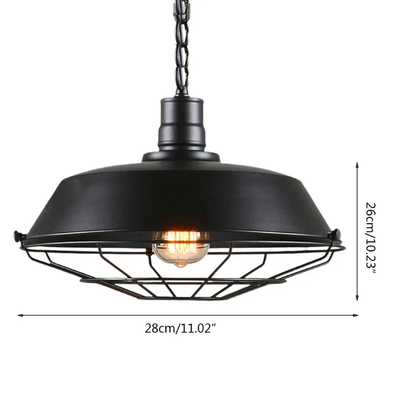 Suspension industrielle noire en fer - Isara