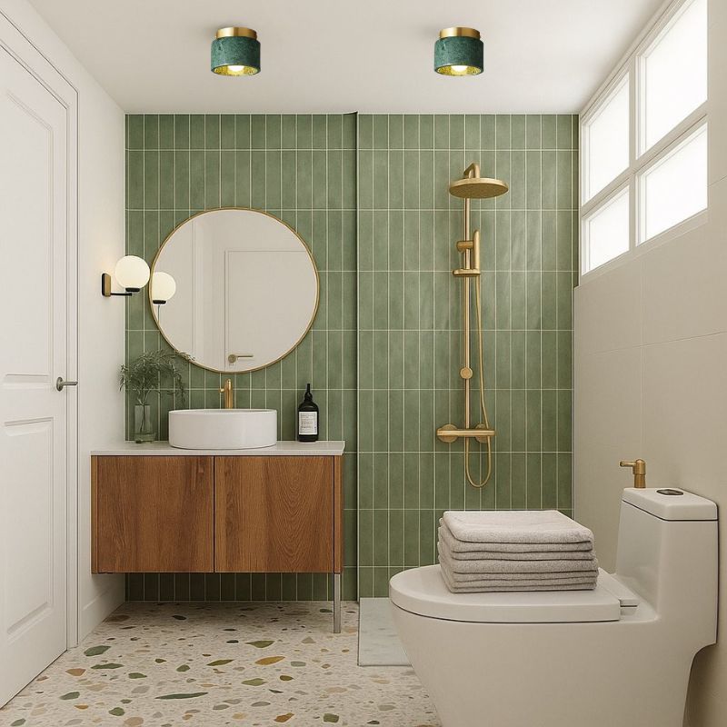 Plafonnier salle de bain style marbre italien - Lucie