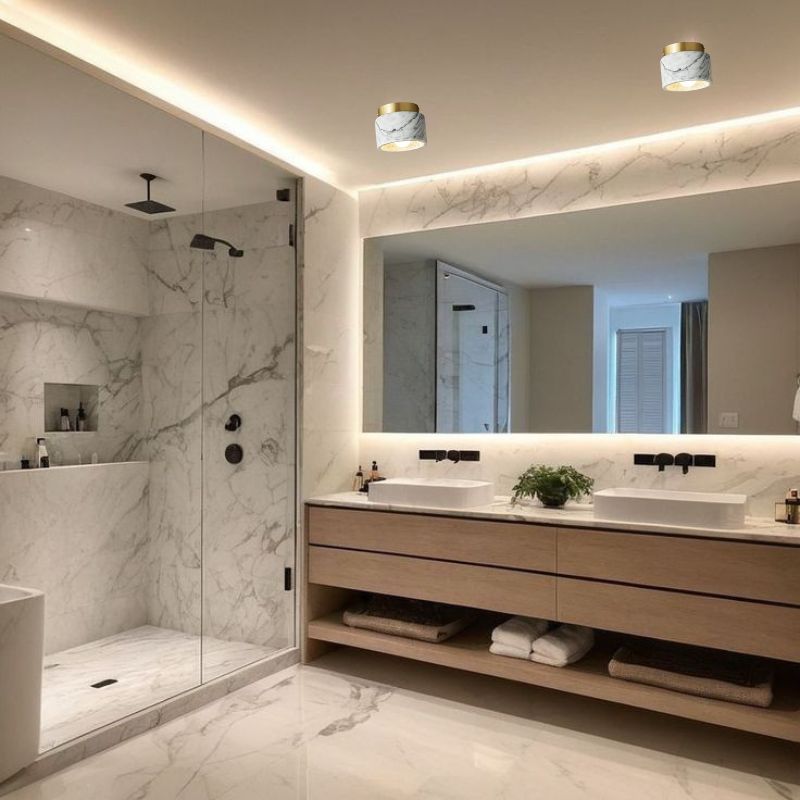 Plafonnier salle de bain style marbre italien - Lucie