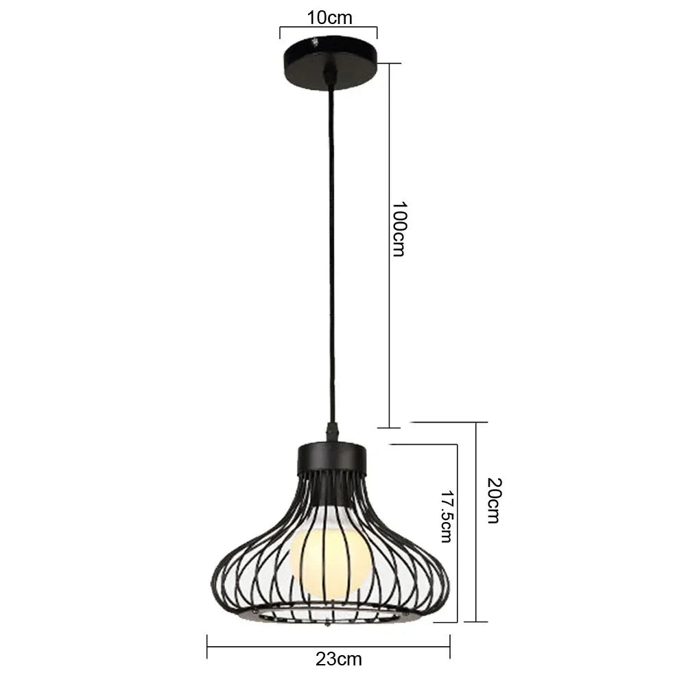 Suspension industrielle noire design - Isabeau