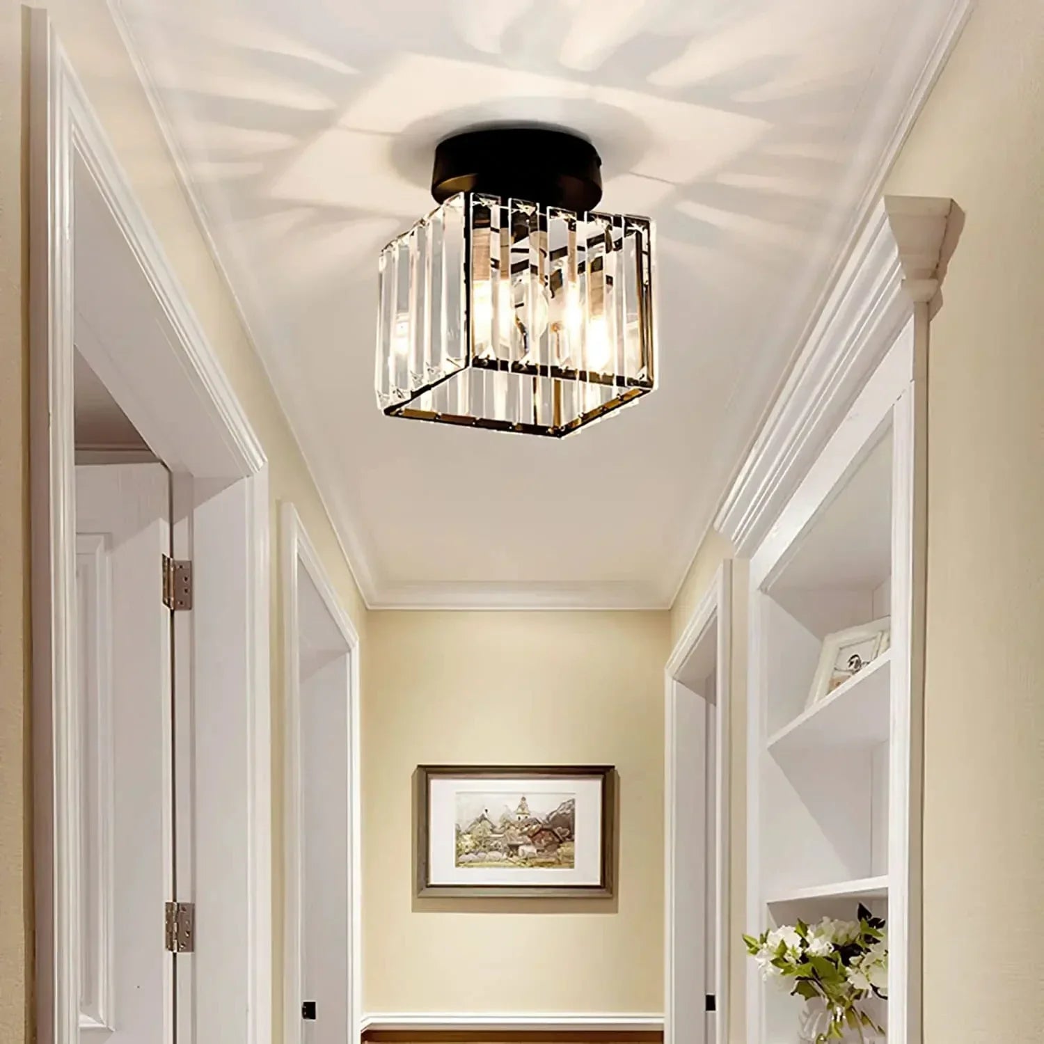 Lustre plafonnier en verre cristal - Estelle