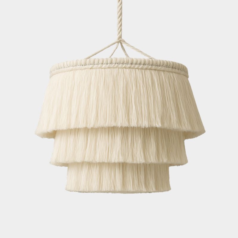 Suspension blanche en macramé - Alya