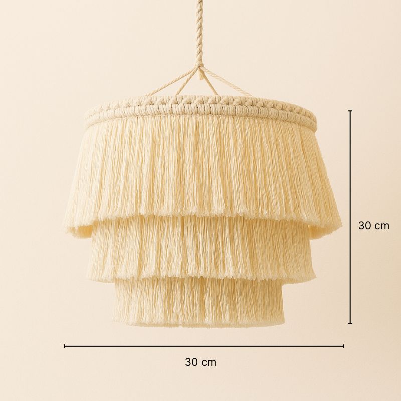 Suspension blanche en macramé - Alya