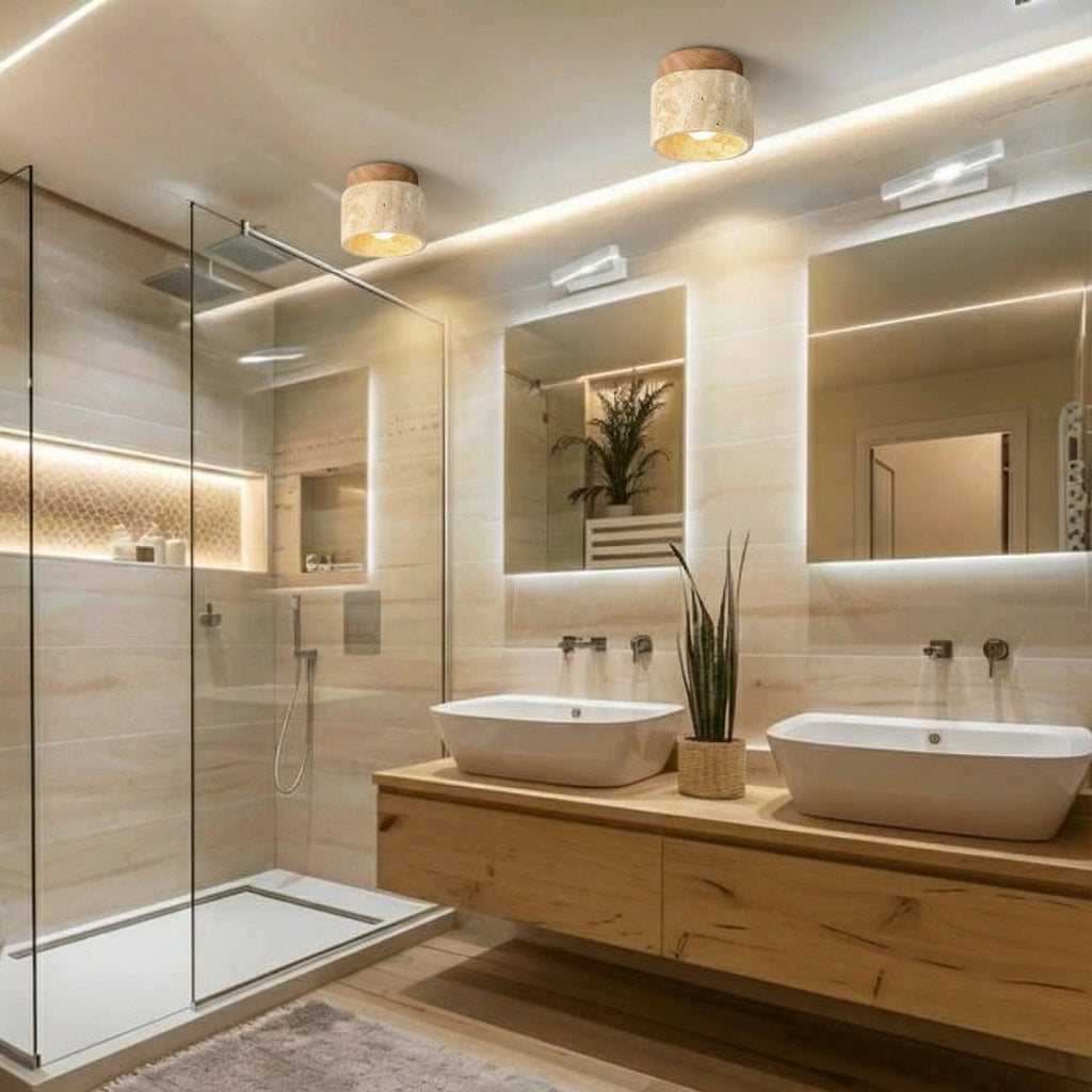 Plafonnier salle de bain en pierre - Travetal