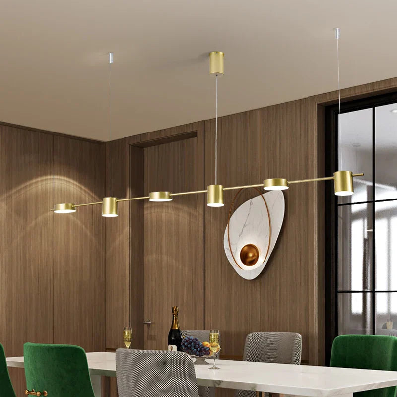 Lustre salle à manger en doré ou noir - Hélios