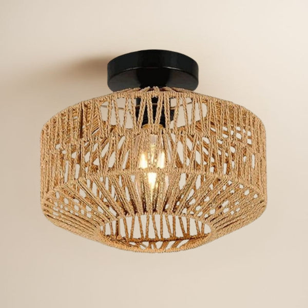 Luminaire plafonnier en rotin naturel - Elaos