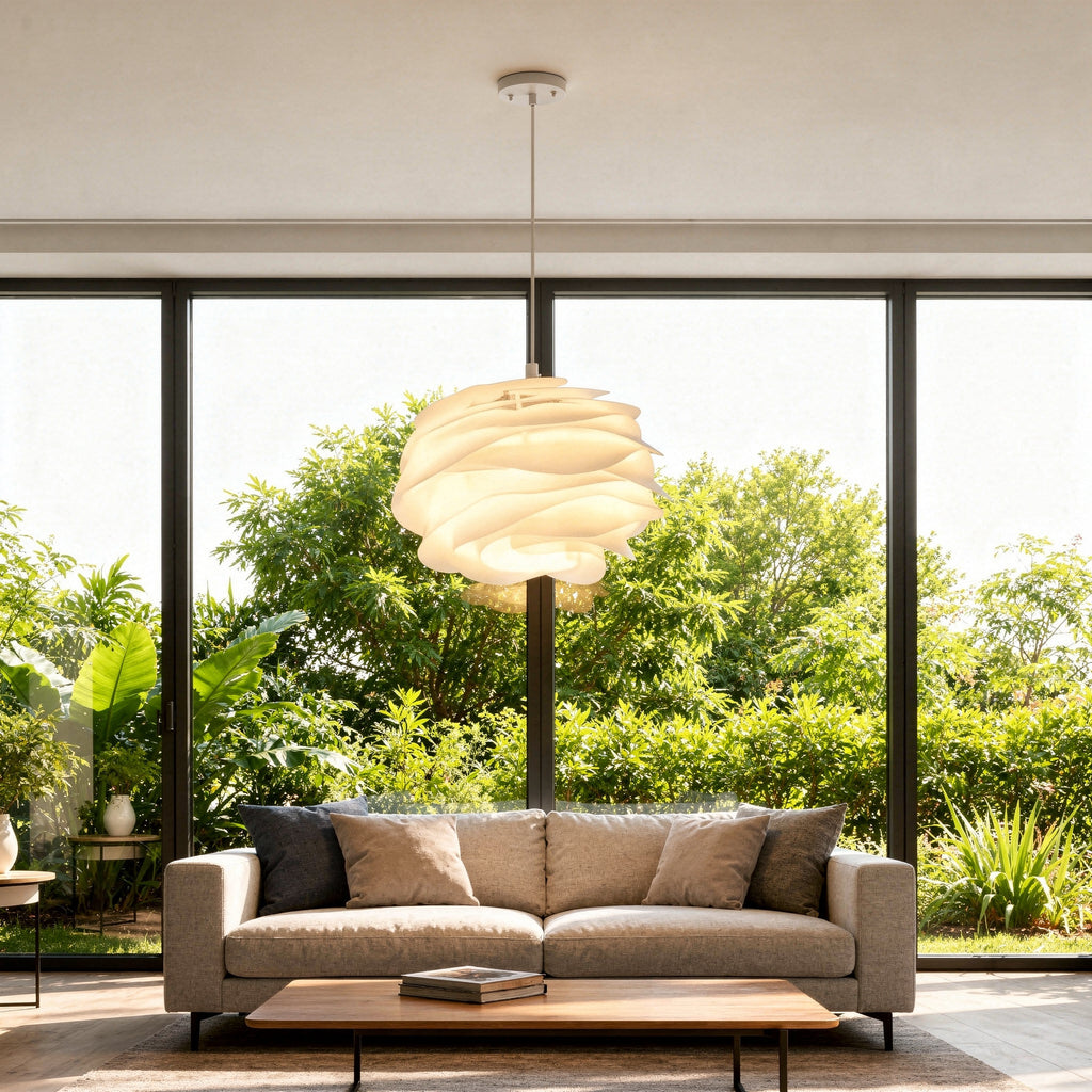 Suspension blanche design pétales de fleurs - Floral