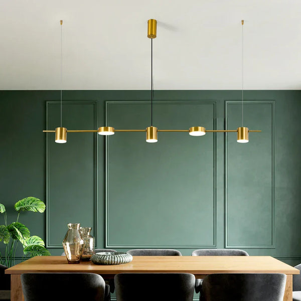 Lustre salle à manger en doré ou noir - Hélios