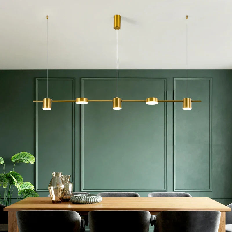 Lustre salle à manger en doré ou noir - Hélios