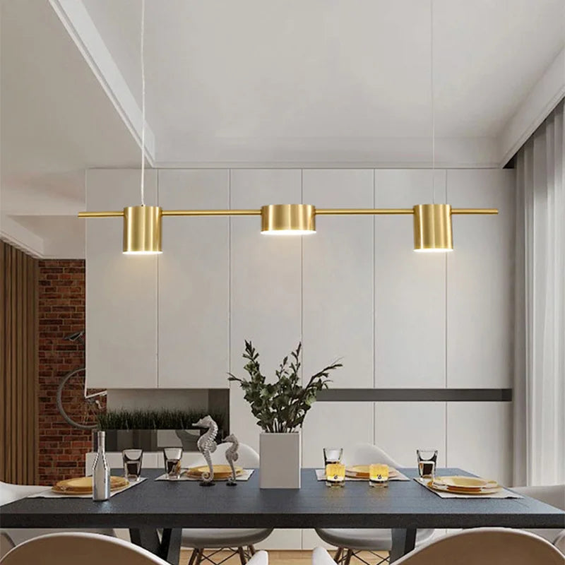 Lustre salle à manger en doré ou noir - Hélios
