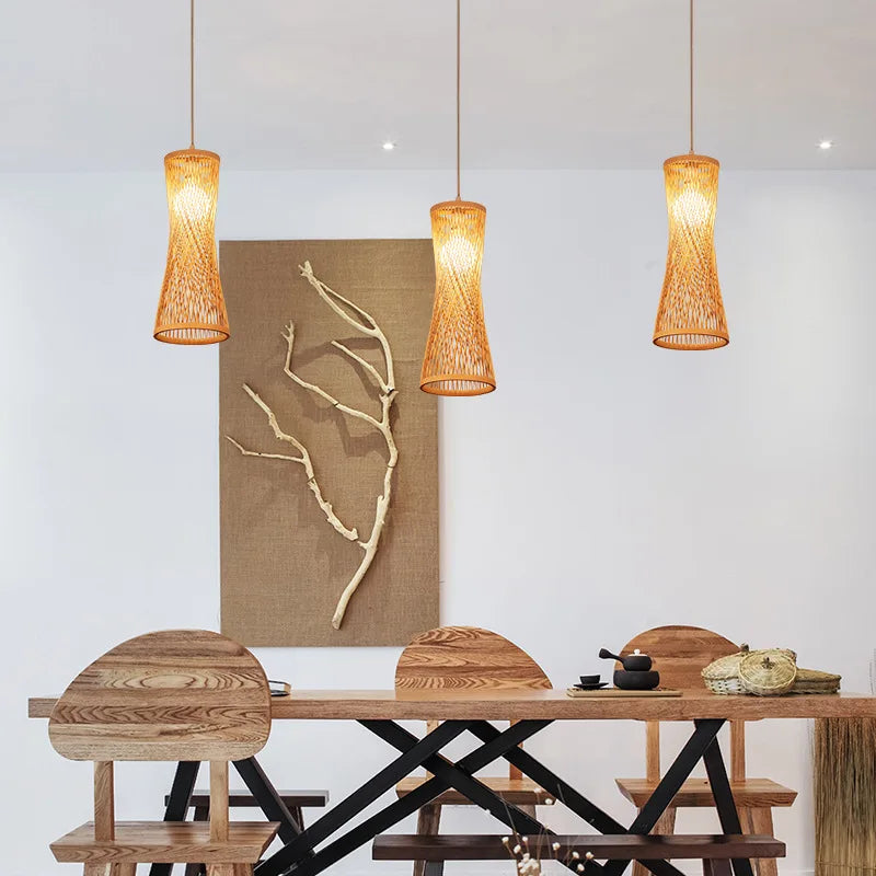 Suspension bambou rotin naturel - Avelina