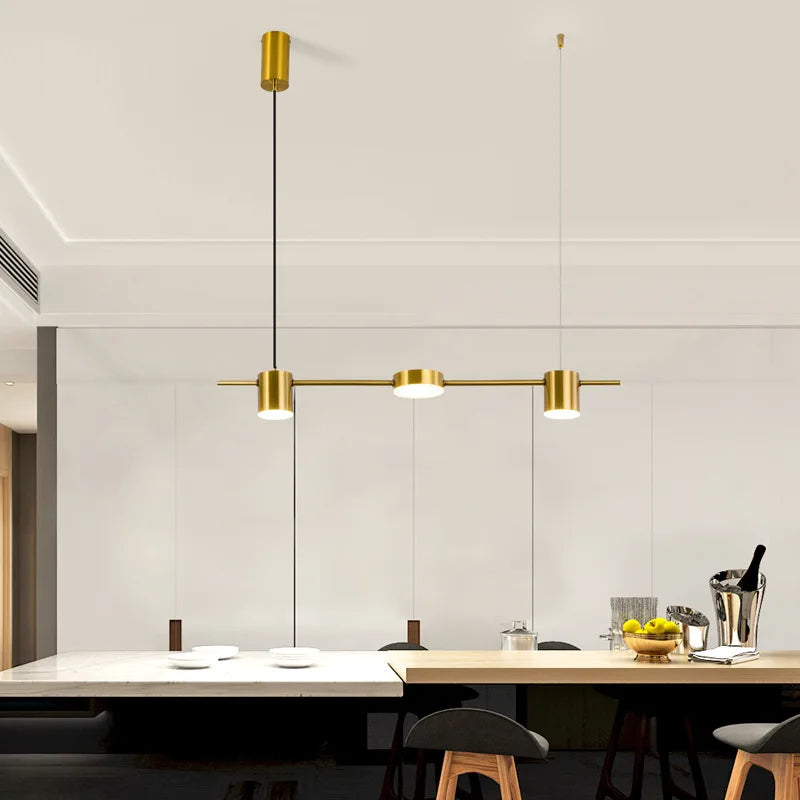 Lustre salle à manger en doré ou noir - Hélios