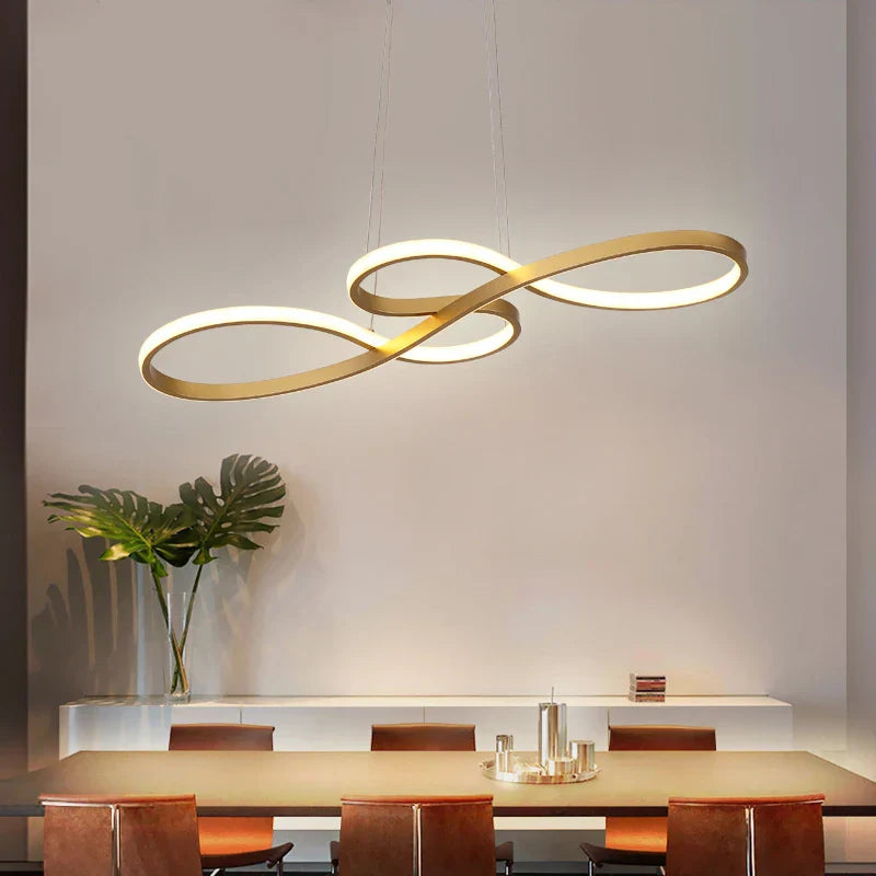 Lustre salle à manger LED aux courbes fluides - Sinos