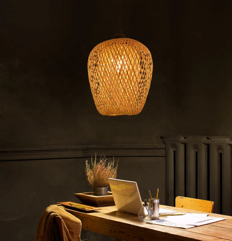 Suspension en bambou rotin naturel - Arya