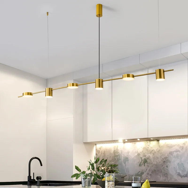 Lustre salle à manger en doré ou noir - Hélios
