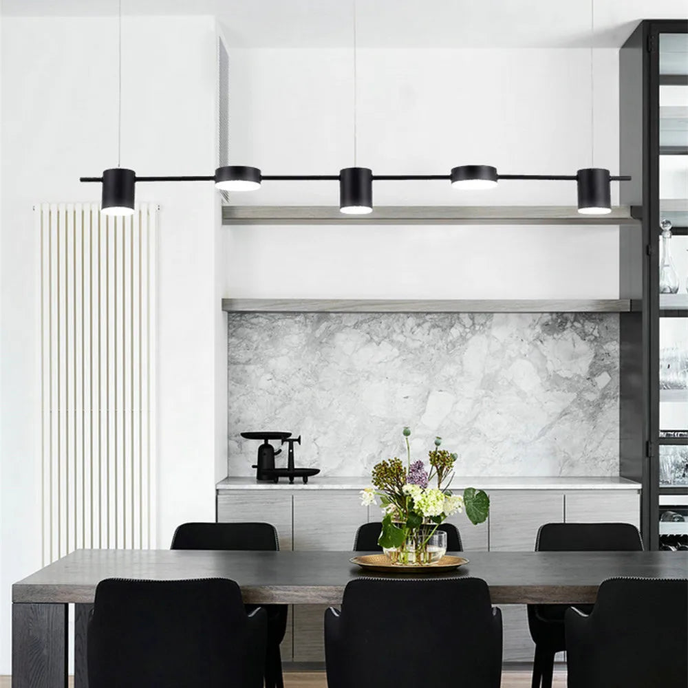 Lustre salle à manger en doré ou noir - Hélios