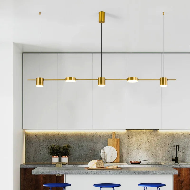 Lustre salle à manger en doré ou noir - Hélios