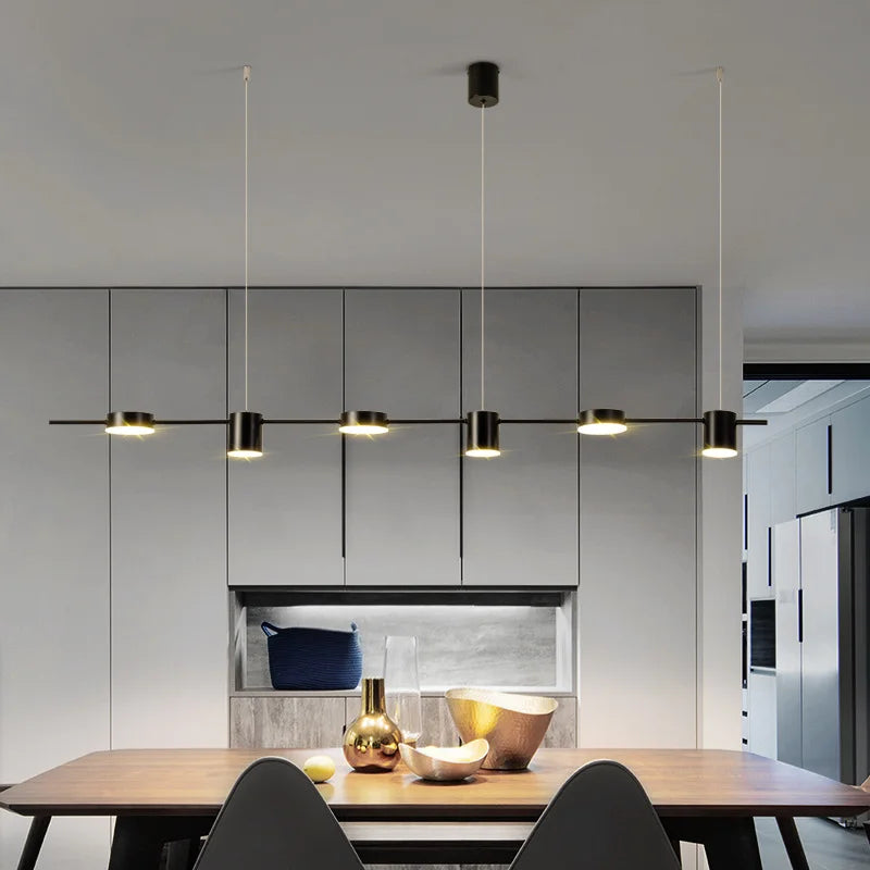 Lustre salle à manger en doré ou noir - Hélios