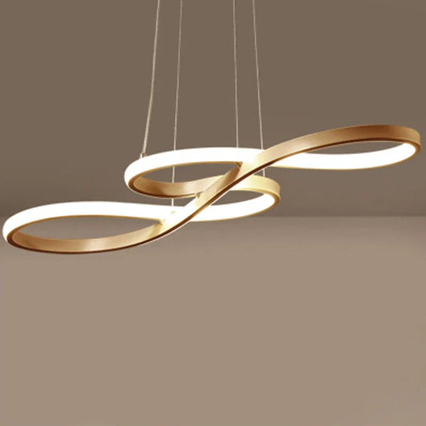 Lustre salle à manger LED aux courbes fluides - Sinos