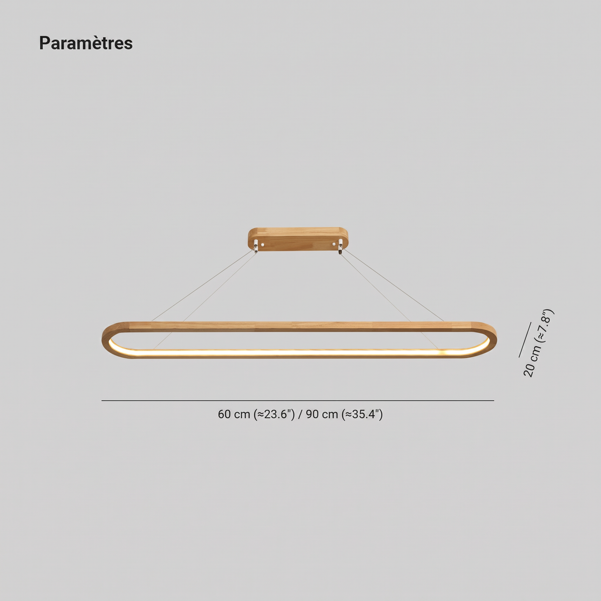 Suspension Contemporaine Ovale en Bois - Ovaly
