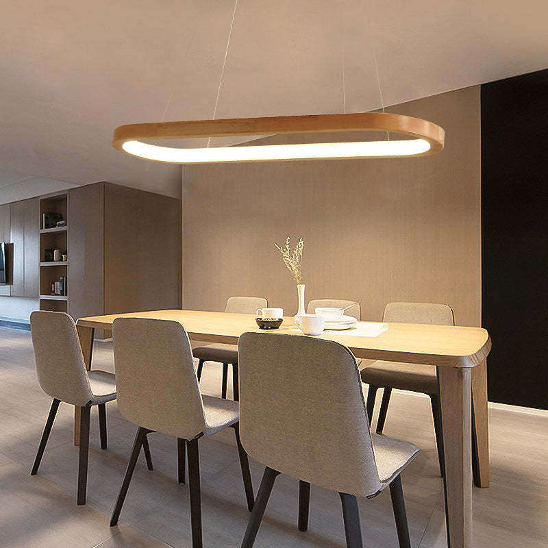 Suspension Contemporaine Ovale en Bois - Ovaly