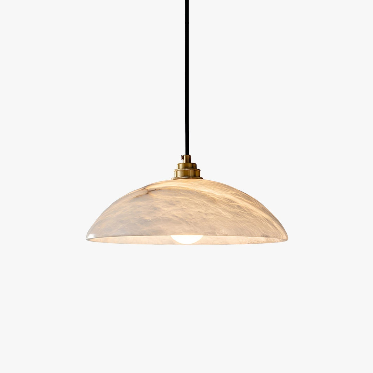 Delin Dome Pendant Light Alabaster &Brass - Neutralighting