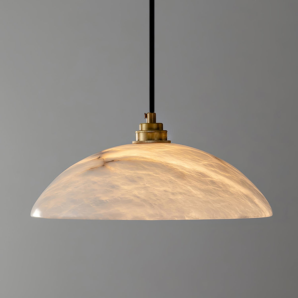 Delin Dome Pendant Light Alabaster &Brass - Neutralighting