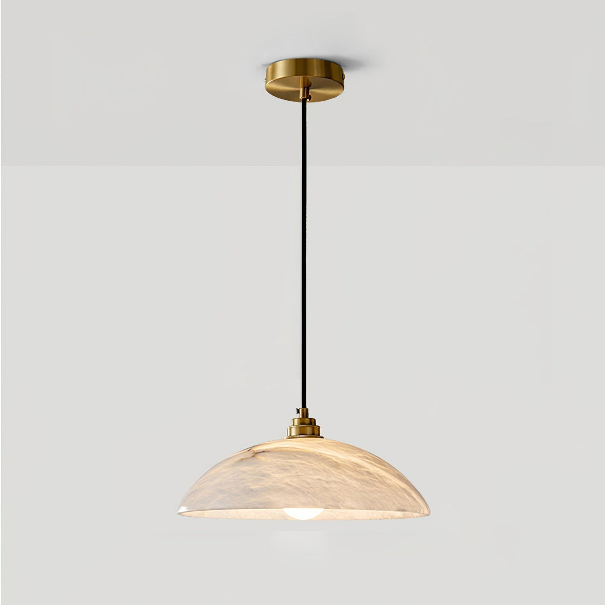 Delin Dome Pendant Light Alabaster &Brass - Neutralighting