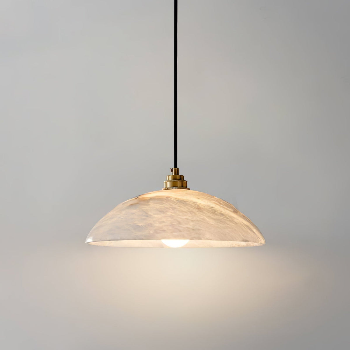 Delin Dome Pendant Light Alabaster &Brass - Neutralighting
