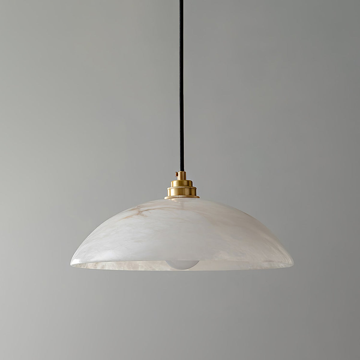Delin Dome Pendant Light Alabaster &Brass - Neutralighting