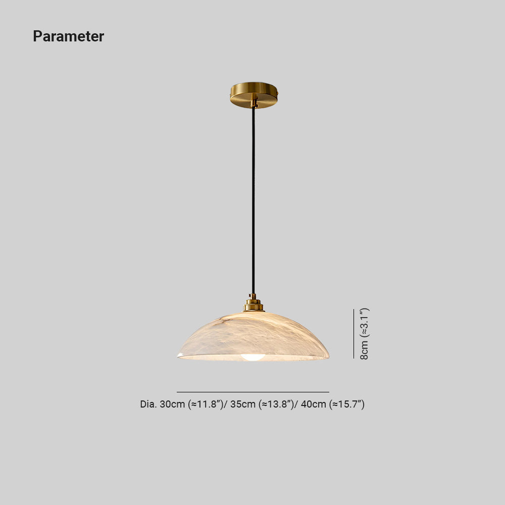 Delin Dome Pendant Light Alabaster &Brass - Neutralighting