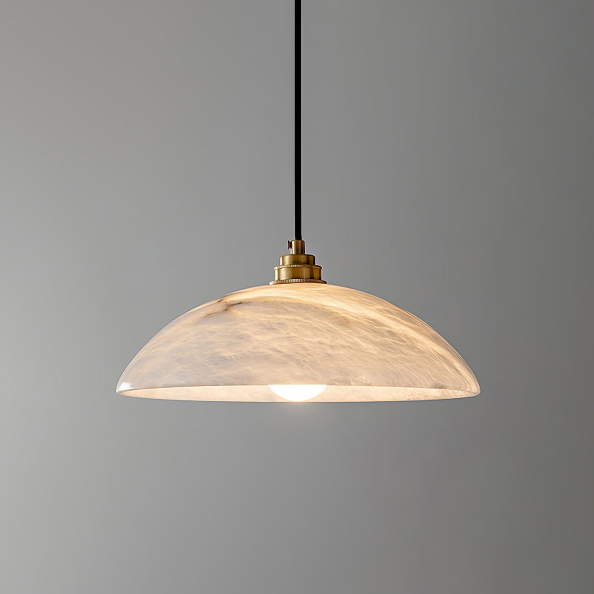 Delin Dome Pendant Light Alabaster &Brass - Neutralighting