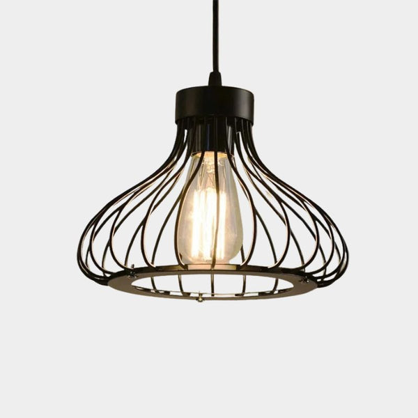 Suspension industrielle noire design - Isabeau