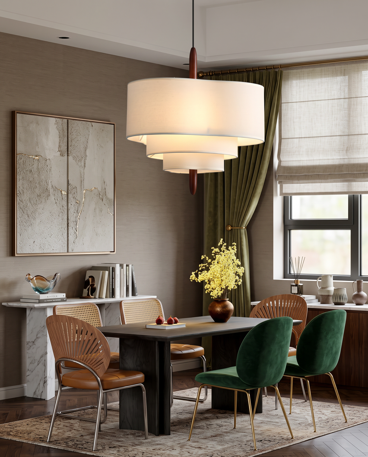 Suspension Tissu Moderne - Azalée
