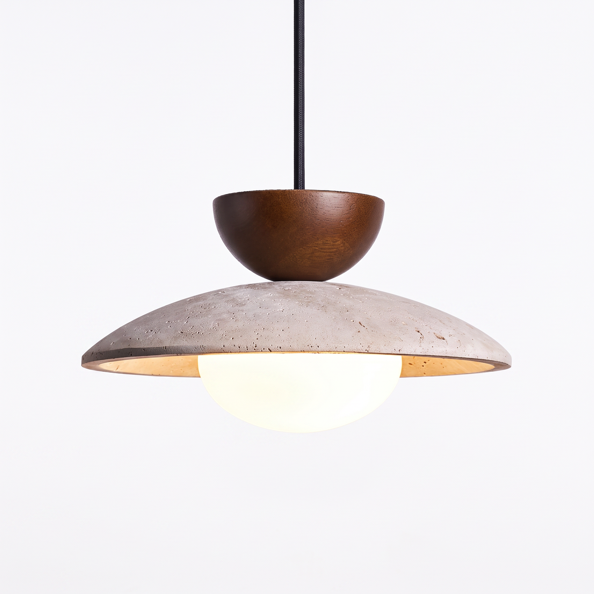 Suspension Travertin et Bois - Tryno